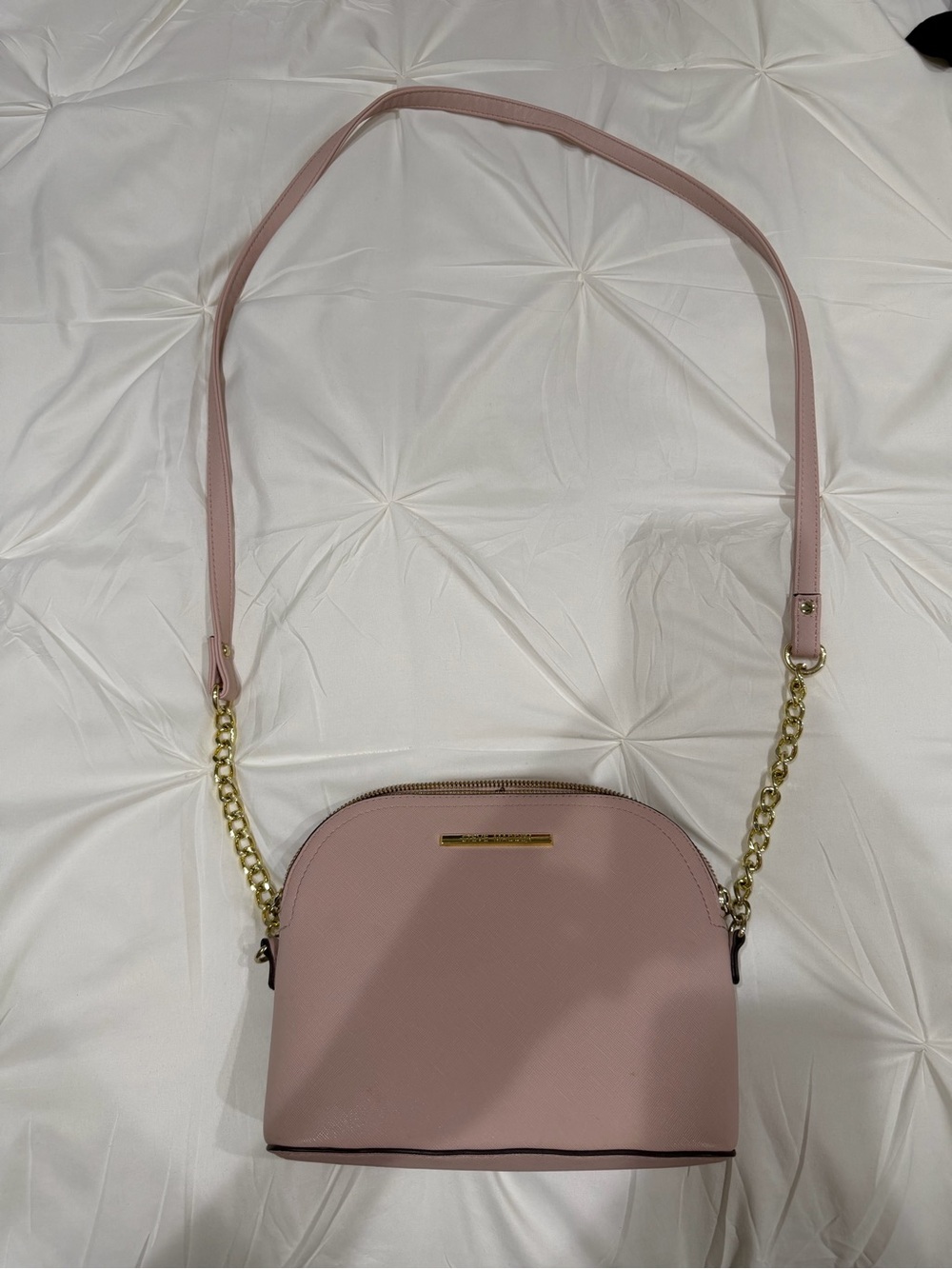 Steve Madden Blush Pink Dome Crossbody with Gold Chain